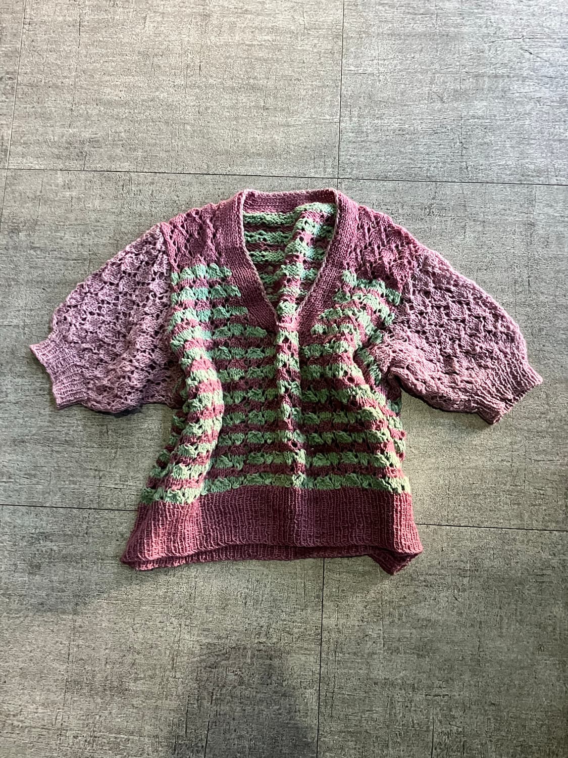 일본빈티지 하구미모리걸 할메카지 스트라이프 니트스웨터 상품이미지1