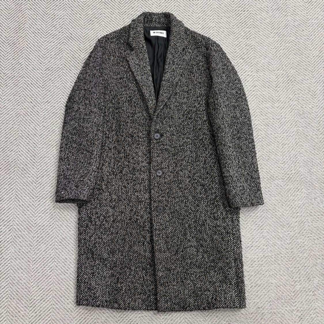 인사일런스 헤링본 울 모헤어 코트 v1875 상품이미지1