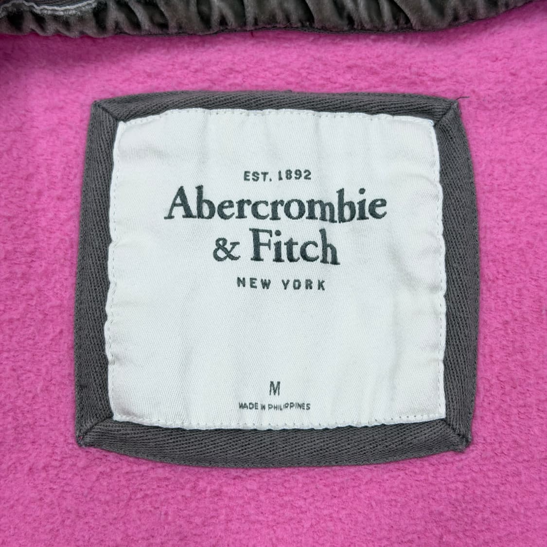 아베크롬비 빈티지 스펠로고 딱붙핏 Y2K 후드집업 자켓 핑크 M 상품이미지4