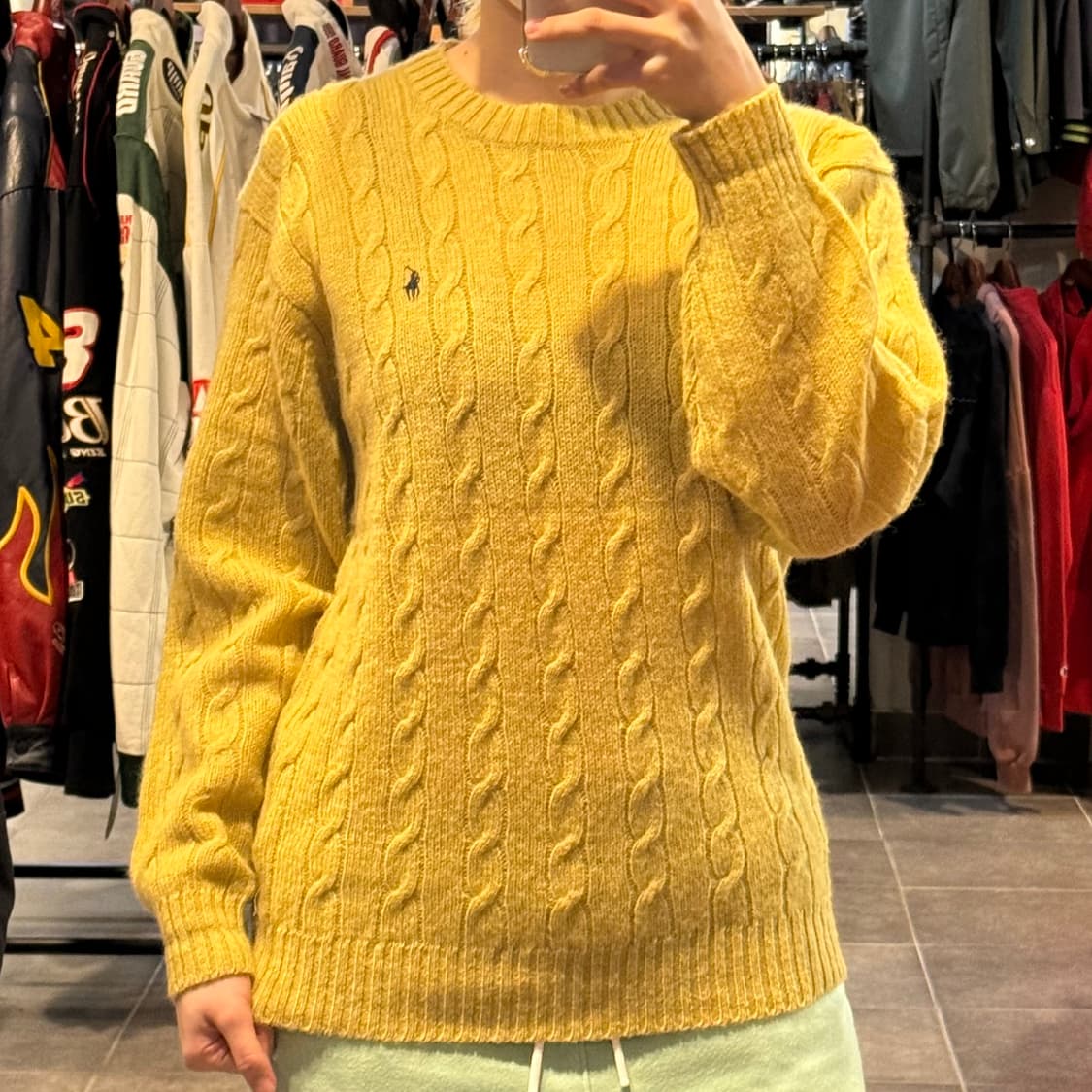 [NO.9] 폴로 옐로우 케이블 니트 상품이미지2