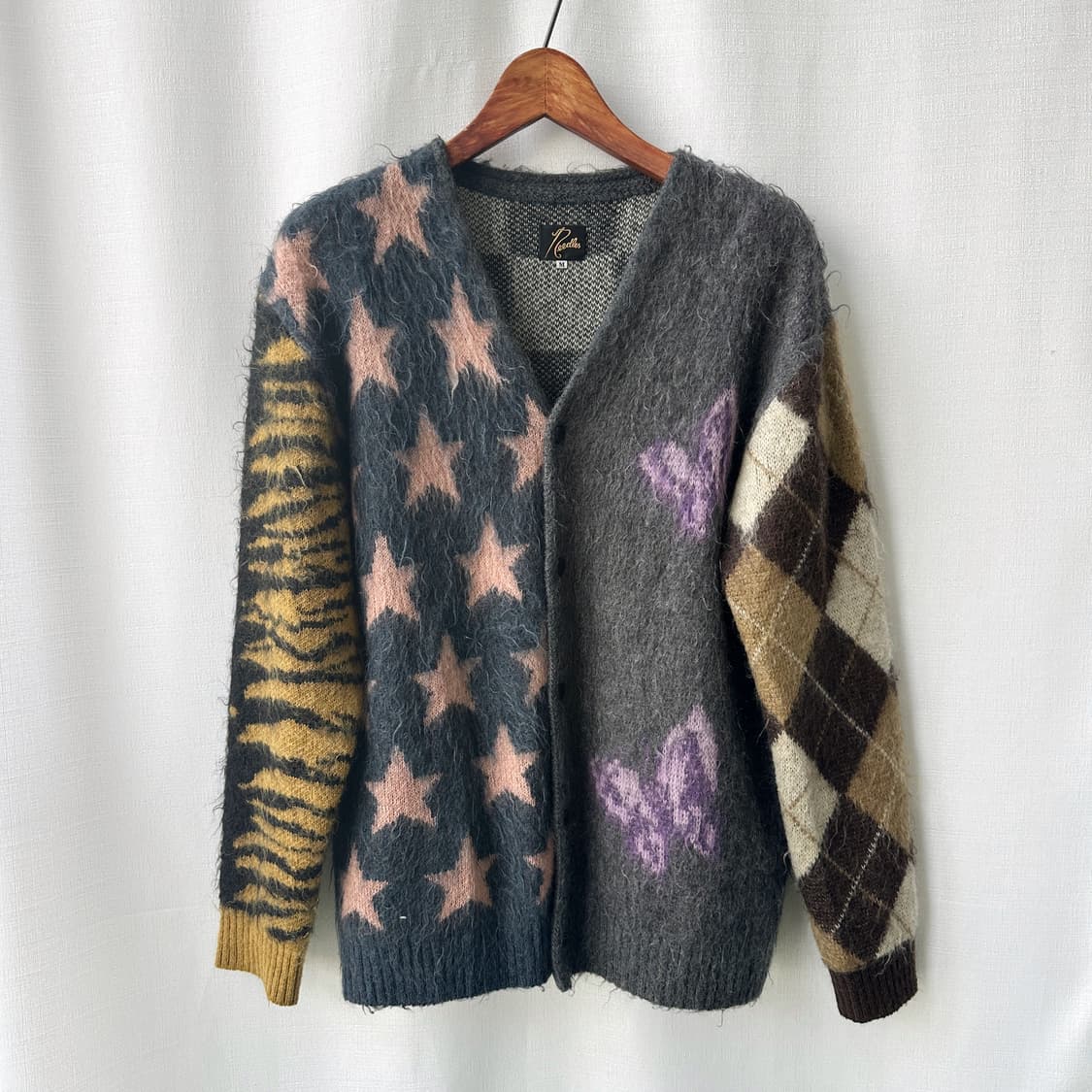 니들스 x 빔즈 20AW 별주 모헤어 가디건 그레이 멀티 M 상품이미지1