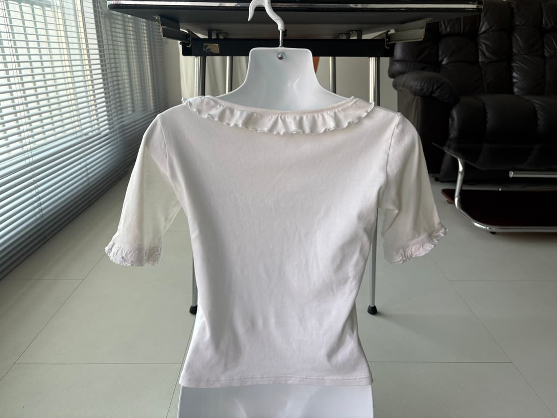ribbon ruffle collar top 상품이미지2