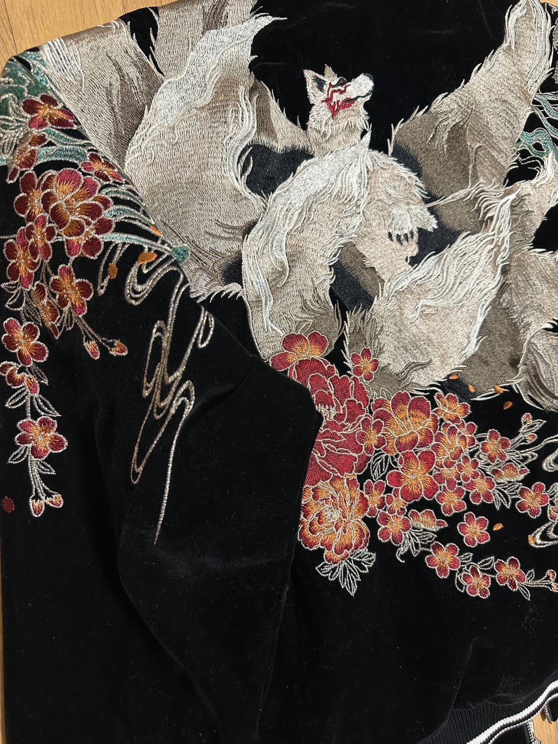 벨벳 자수 스카쟌  블랙 상품이미지10