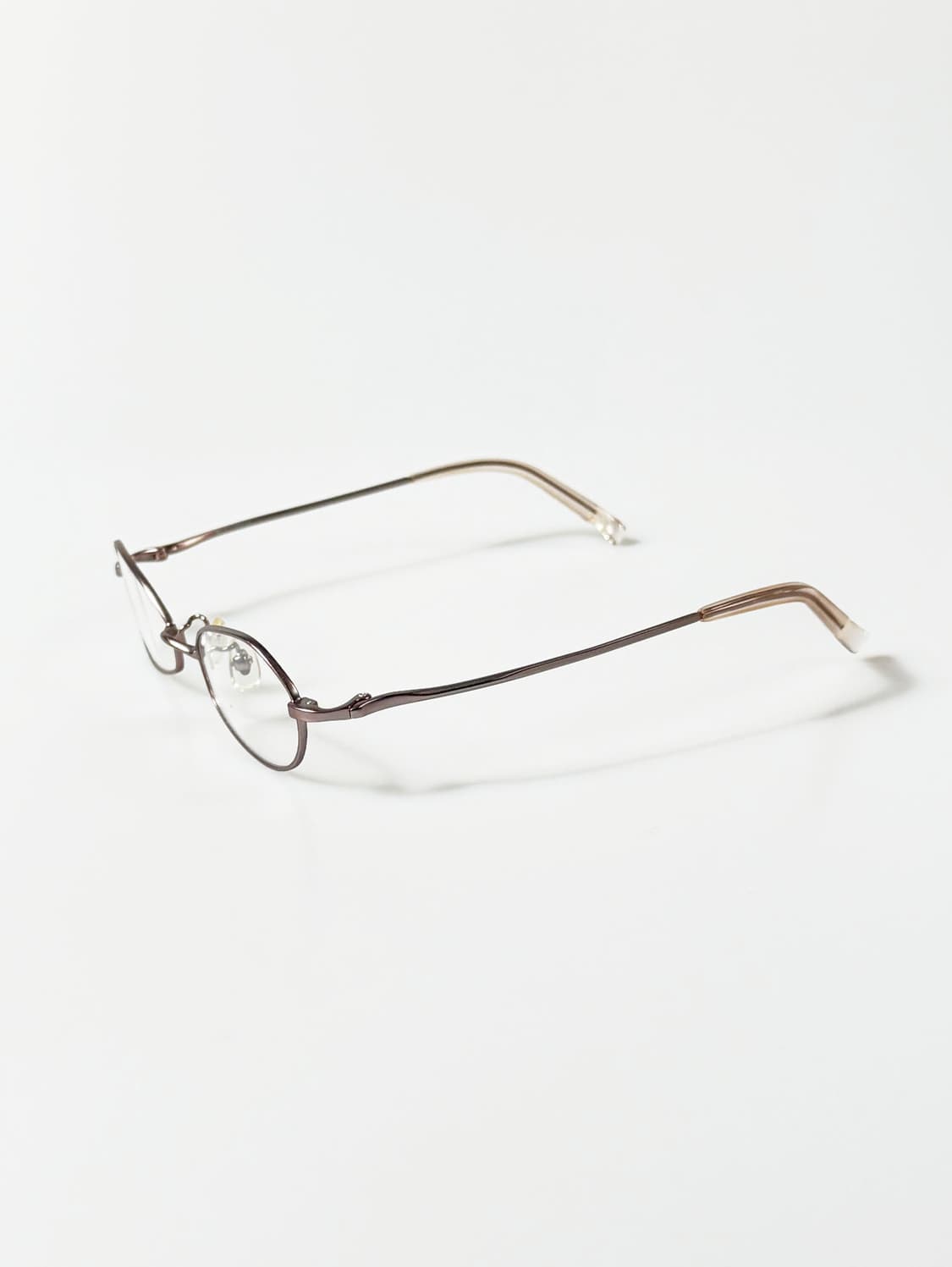 90s ALOOK 라이트핑크 메탈 슬림 오벌 프레임 빈티지 안경 상품이미지3