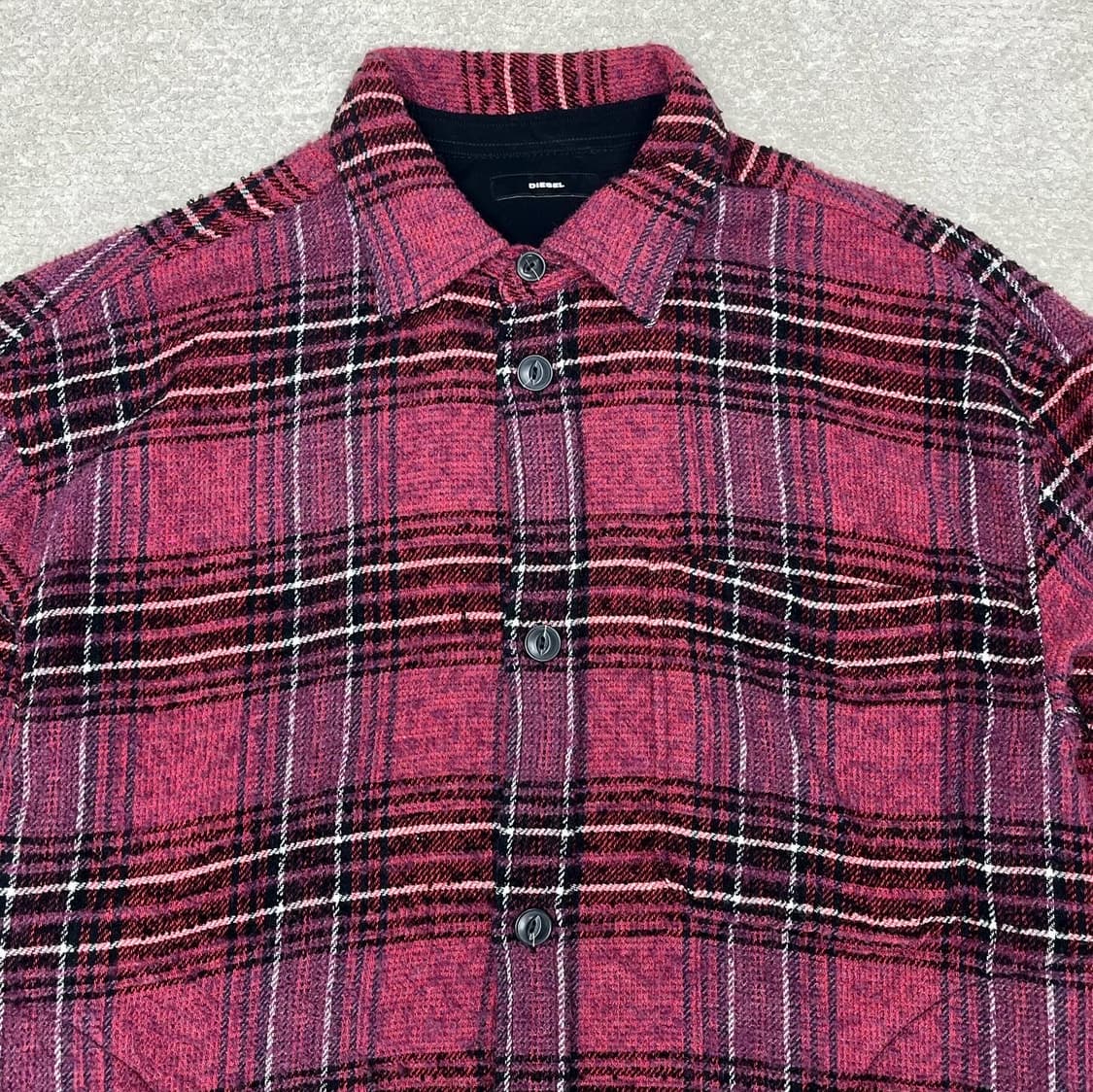 디젤 퍼플 울 블렌드 타탄 체크 셔츠  상품이미지3