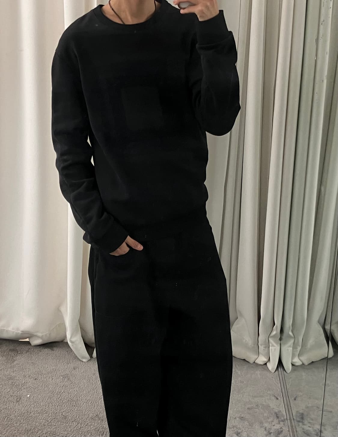 우영미 블랙 스퀘어 스웨트셔츠 50 상품이미지7