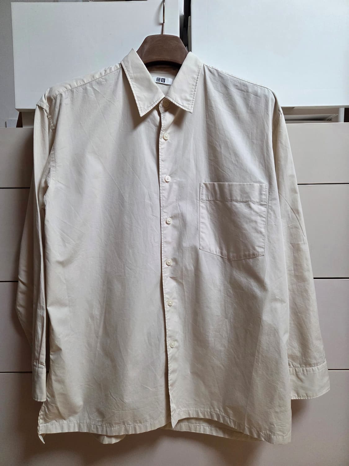 유니클로U 아이보리 오버셔츠 L사이즈 상품이미지2