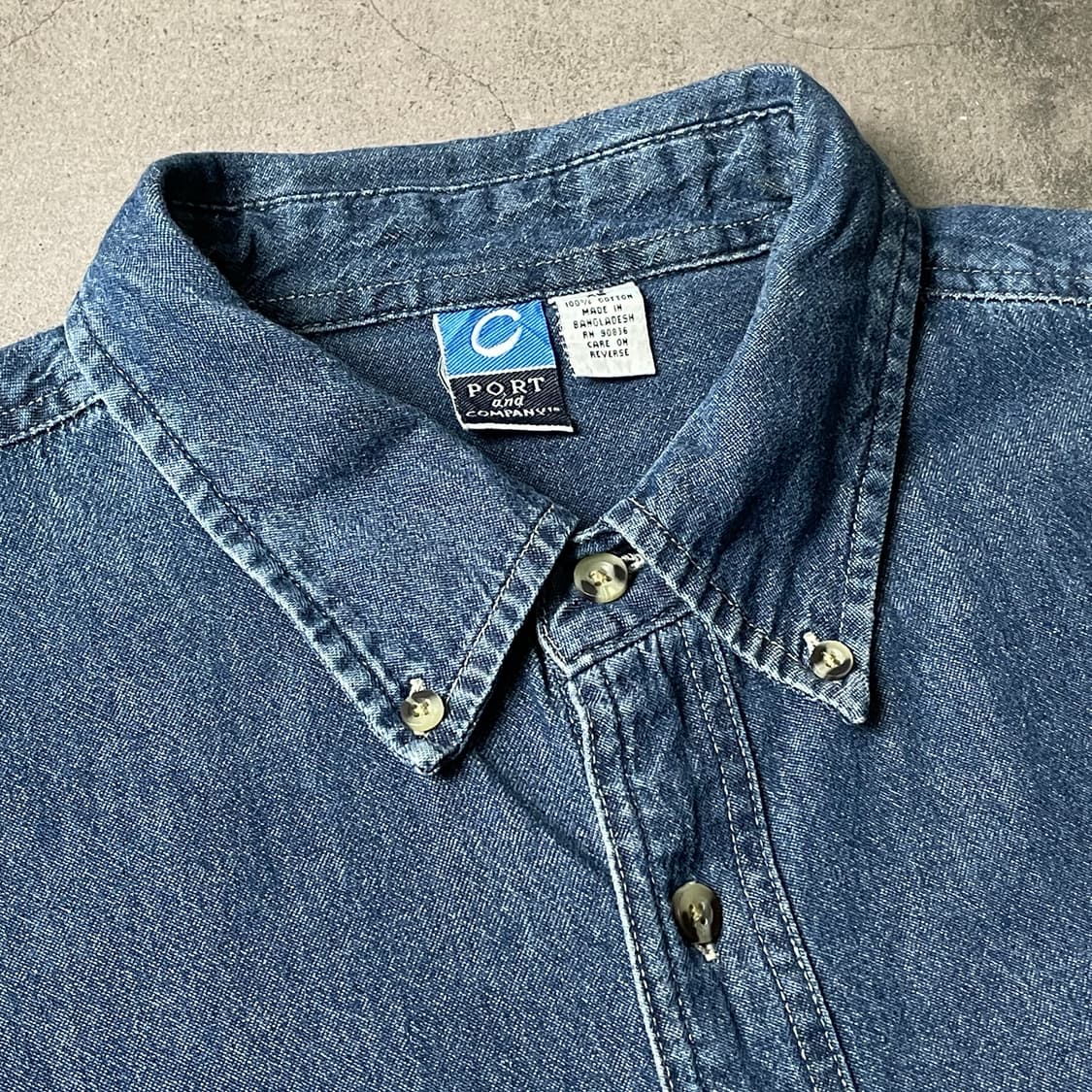 PORT&COMPANY 빈티지 코튼 데님 셔츠 A00591 상품이미지2