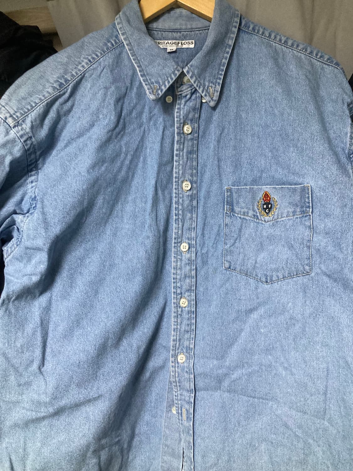 헤리티지플로스 크레스트 데님셔츠 / 라이트 인디고 M 상품이미지2