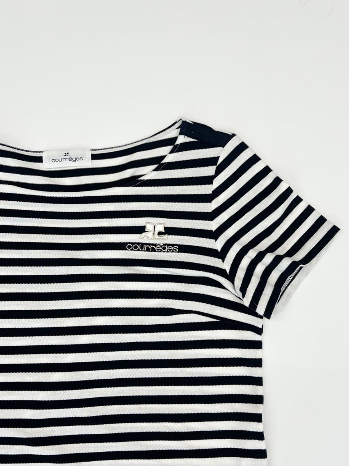 courreges / 꾸레쥬 블랙 스트라이프 반팔 티셔츠  상품이미지2