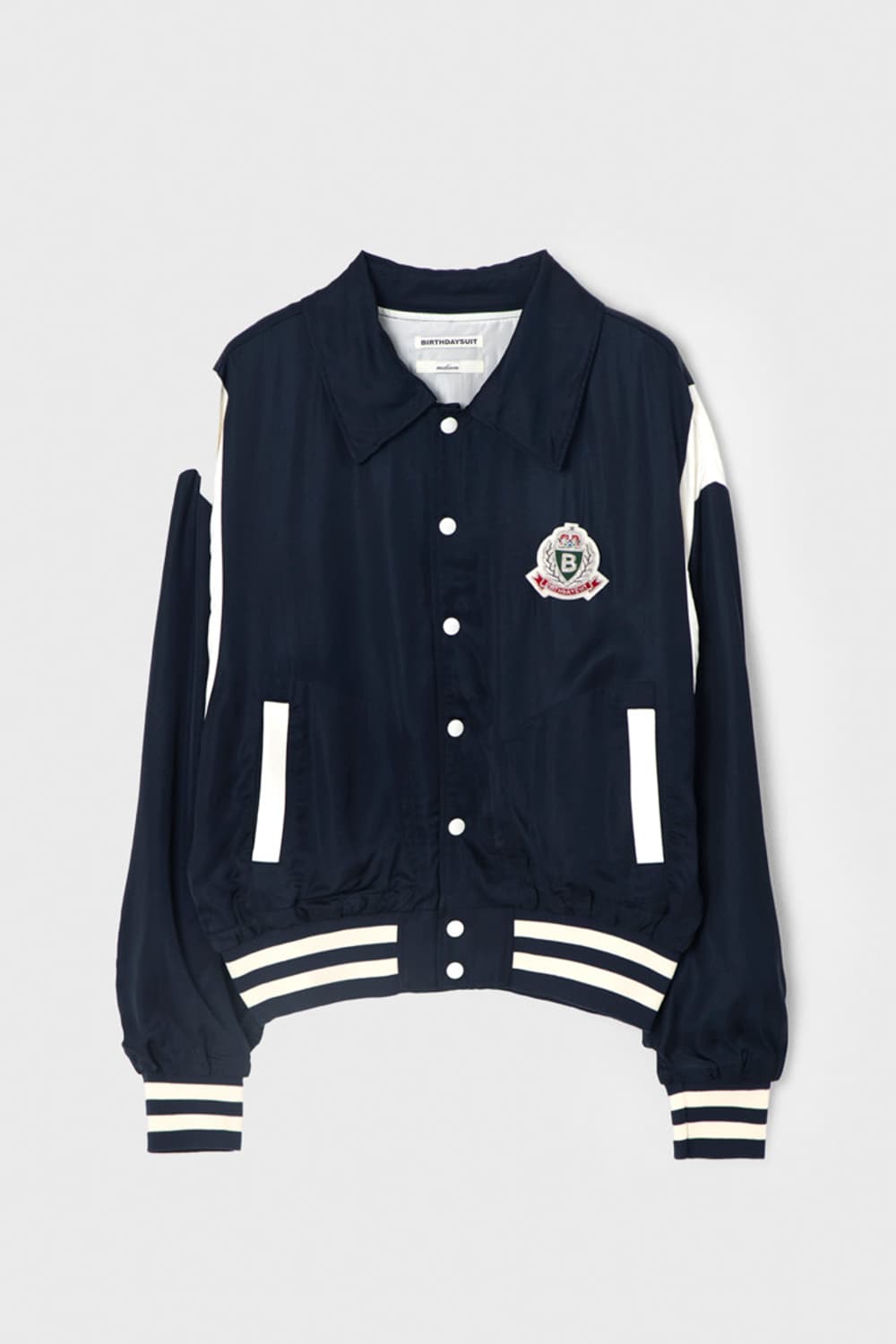 벌스데이수트 SATIN STADIUM JACKET (NAVY) 상품이미지1