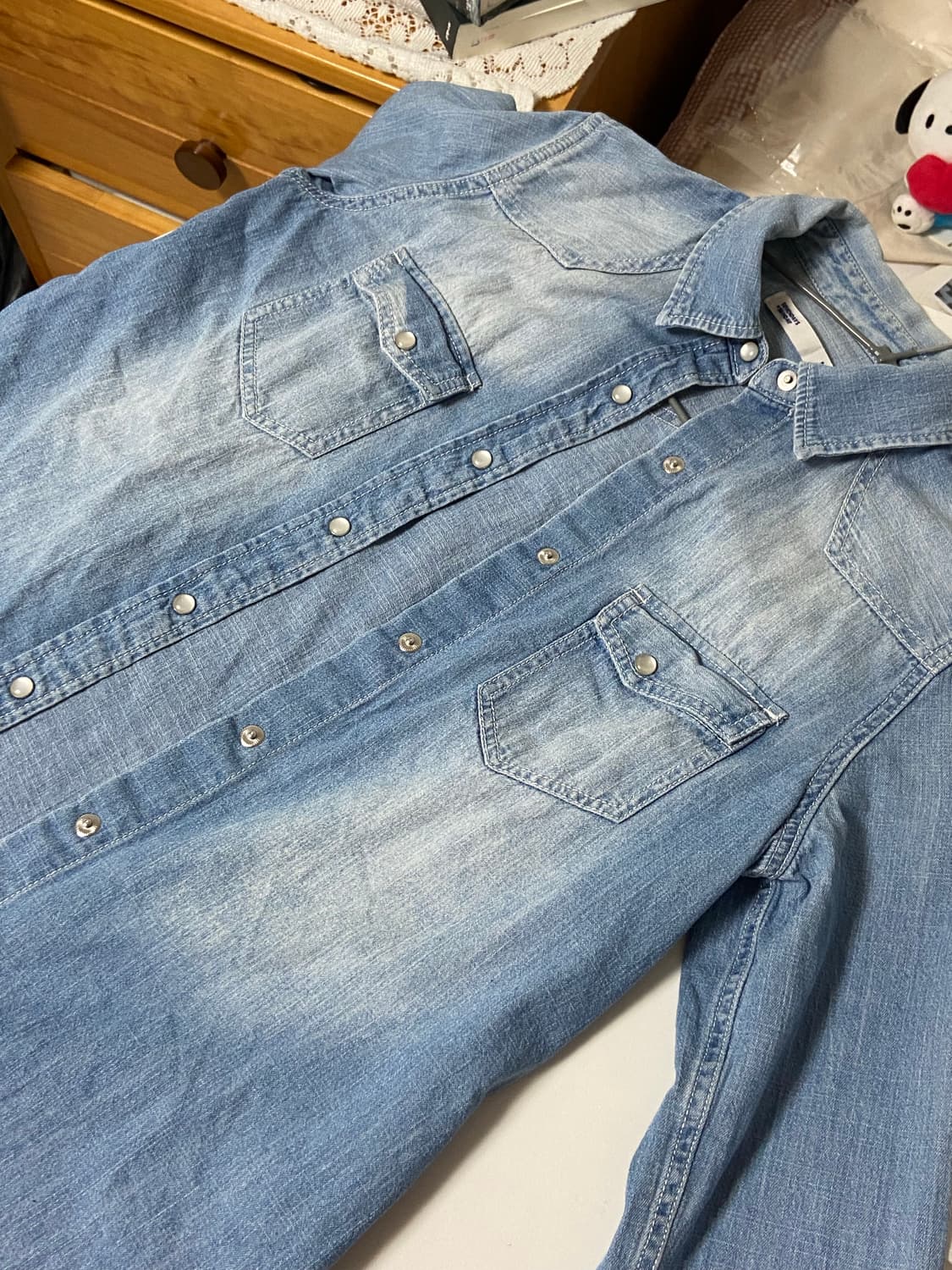 빈티지 무드 데님 셔츠 상품이미지4