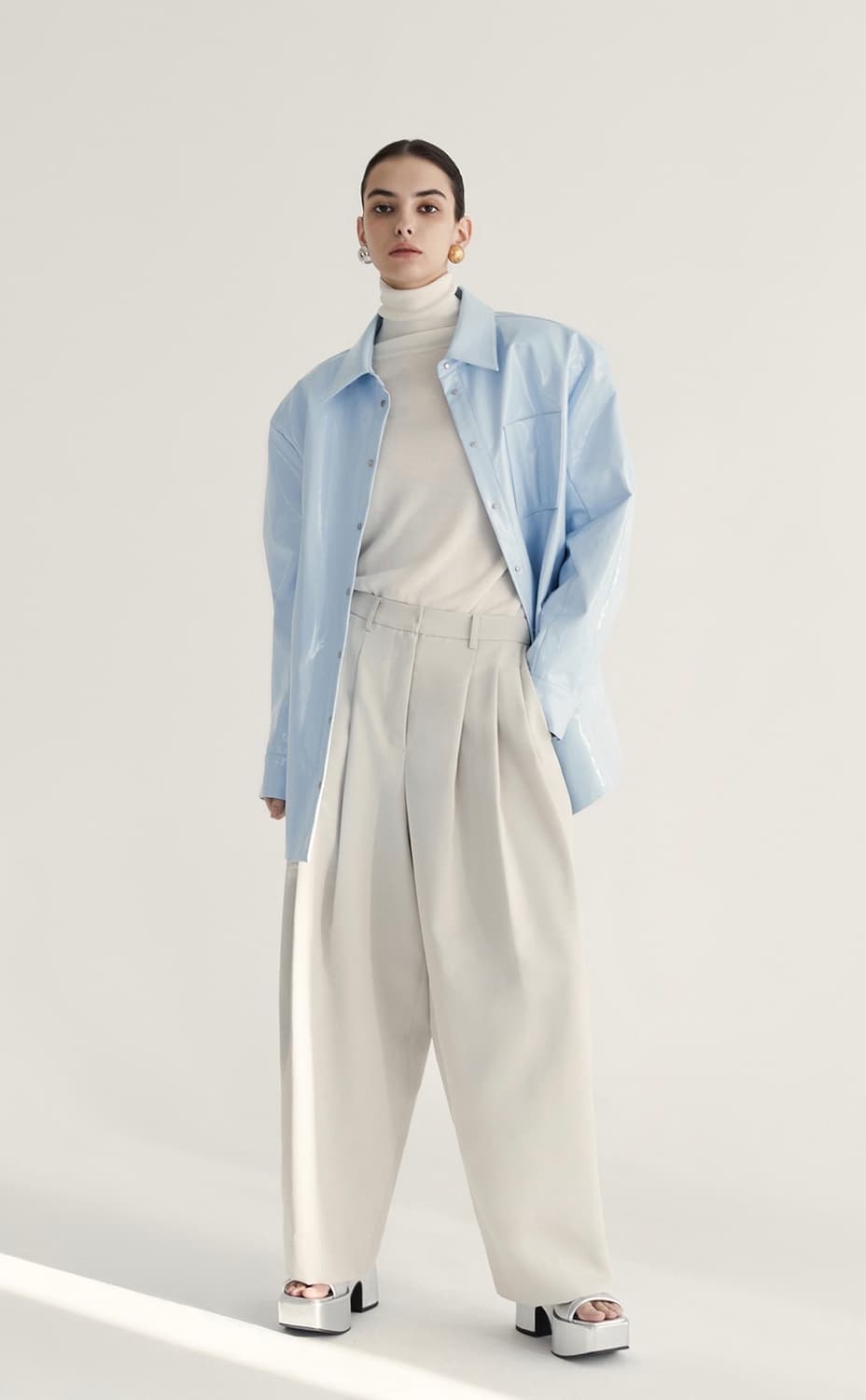 새상품) 드래곤블루스 비건 레더 스트랩 셔츠 자켓 상품이미지5