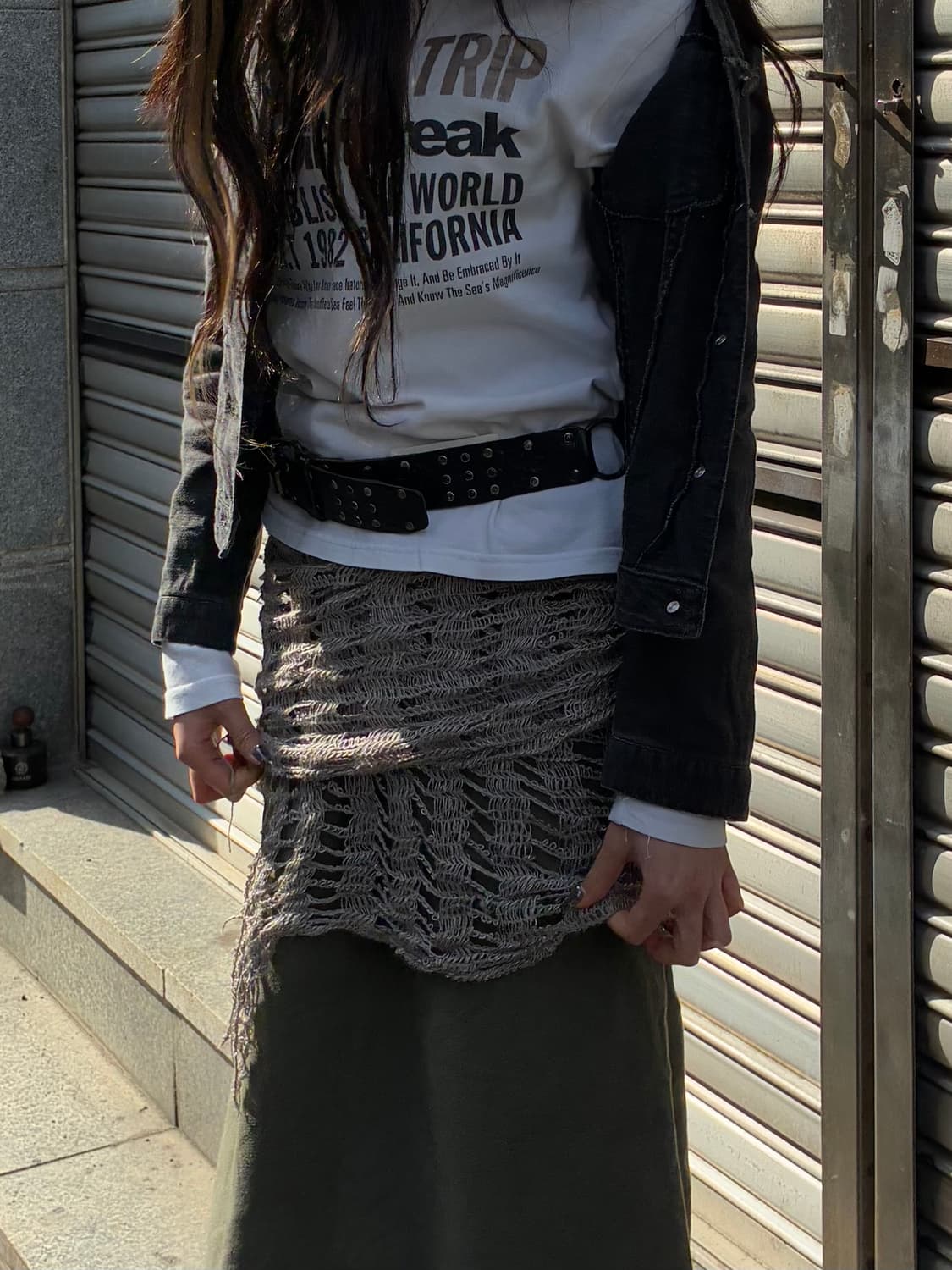 Katharine Hamnett London 빈티지 여성 펀칭 모카 머플 상품이미지1