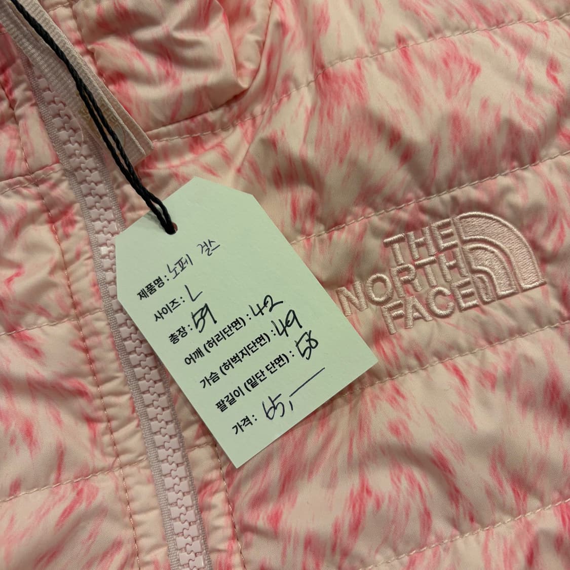 [L] 노스페이스 걸즈 리버시블 딸기우유 핑크 퀼팅 패딩 B682 상품이미지7