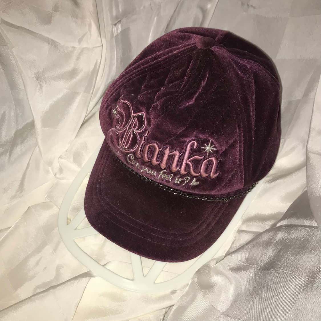 Michel Klein 미쉘클랑 갸루 벨벳 체인 캡모자 상품이미지2