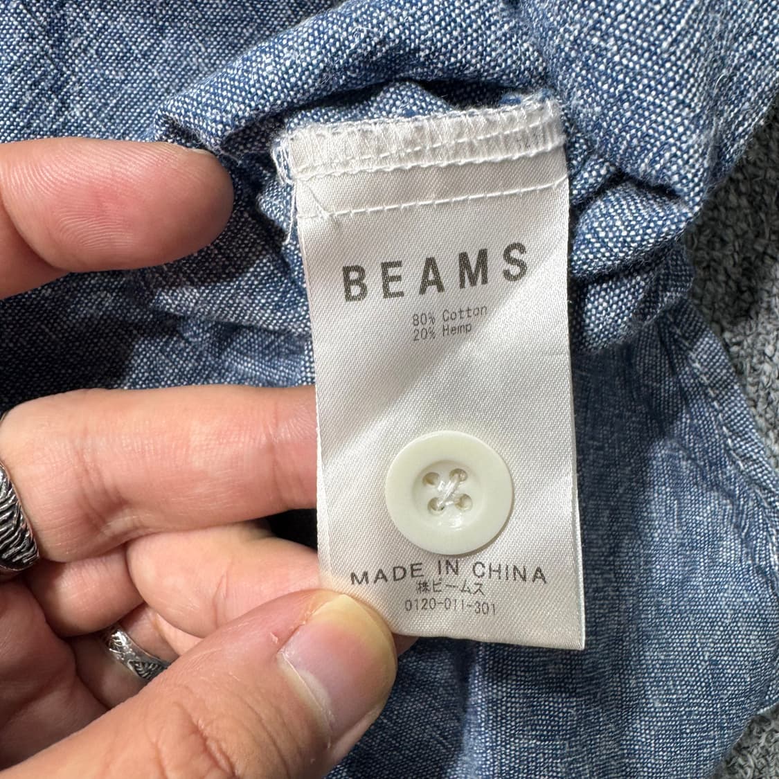BEAMS 린넨 하프 셔츠 블루 ( M/OLD-7523 ) 상품이미지6
