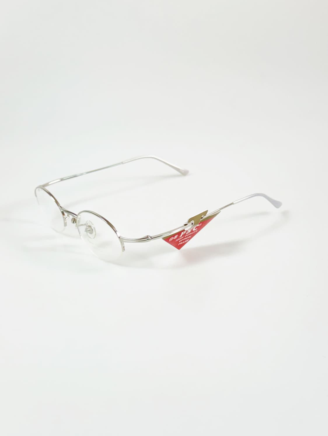 P.S.C FASHION 실버 오벌 반무테 메탈 빈티지 안경 상품이미지4