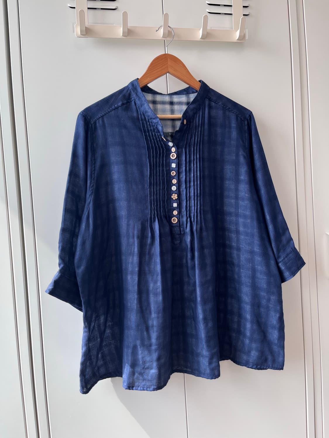 Colopuca 체크 단추 모리걸 블라우스 상품이미지4