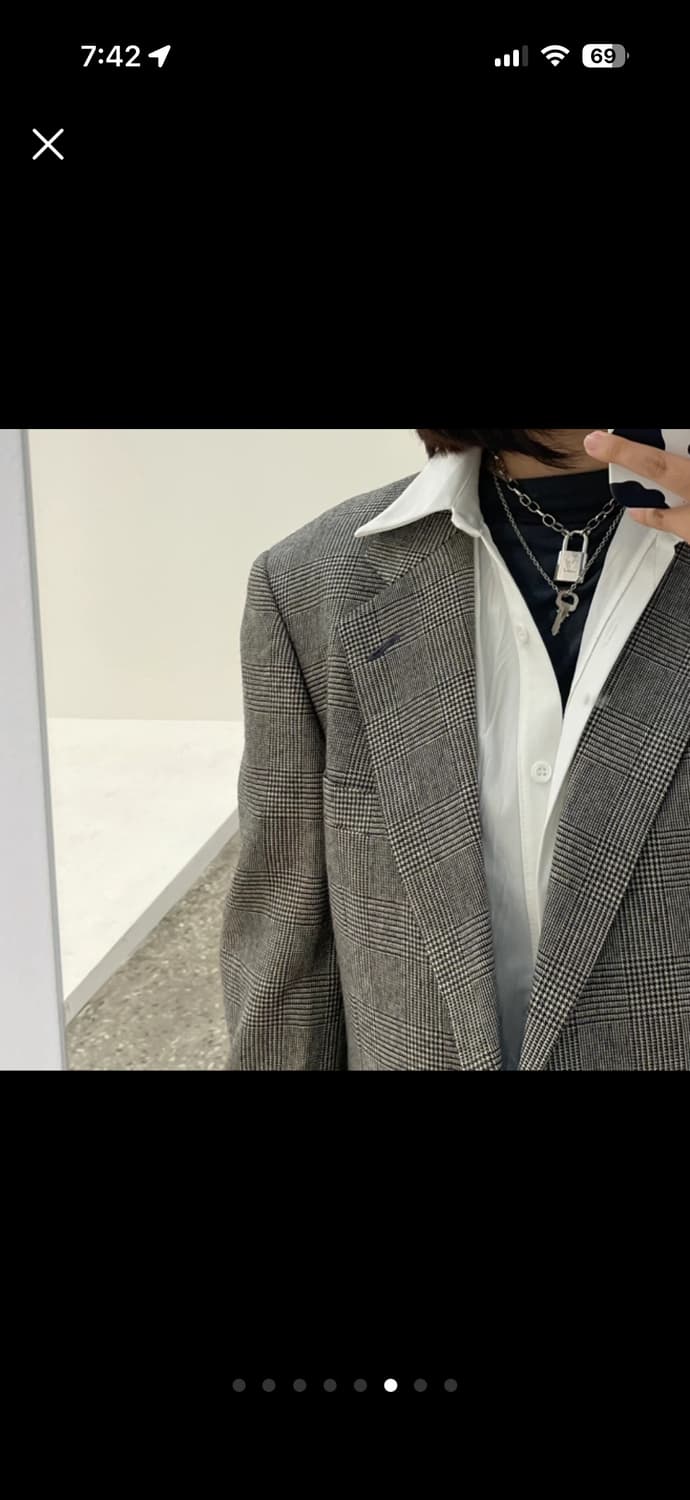 버버리 체크 울 블레이저 자켓 상품이미지6