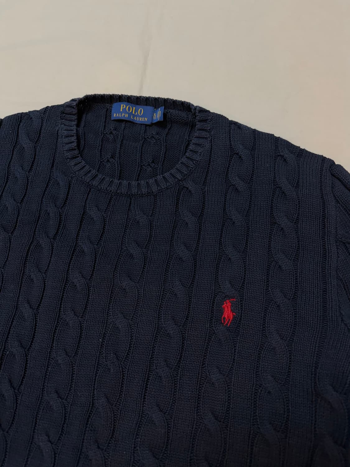 신형) 폴로 랄프로렌 꽈배기 케이블 니트 네이비 상품이미지2