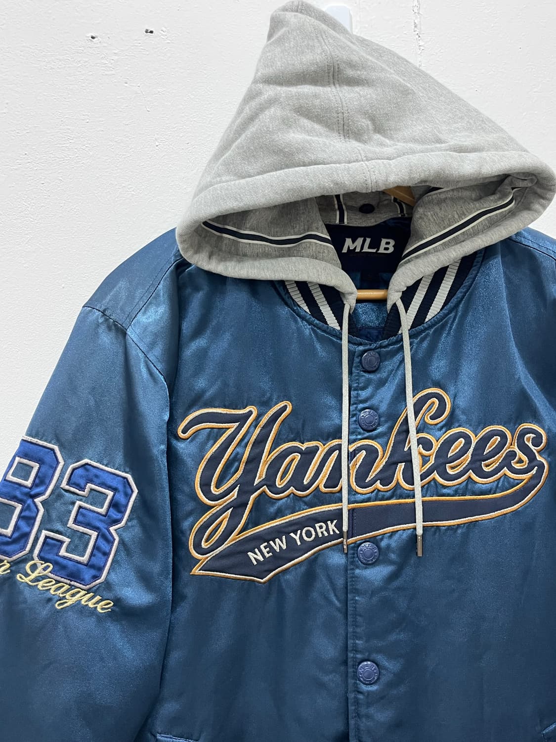 MLB 뉴욕 양키스 후드 블루종 바시티 자켓 누빔 M 95 상품이미지4