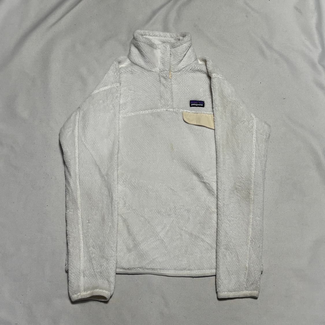 M 파타고니아 여성 화이트 반집업 플리스 상품이미지2