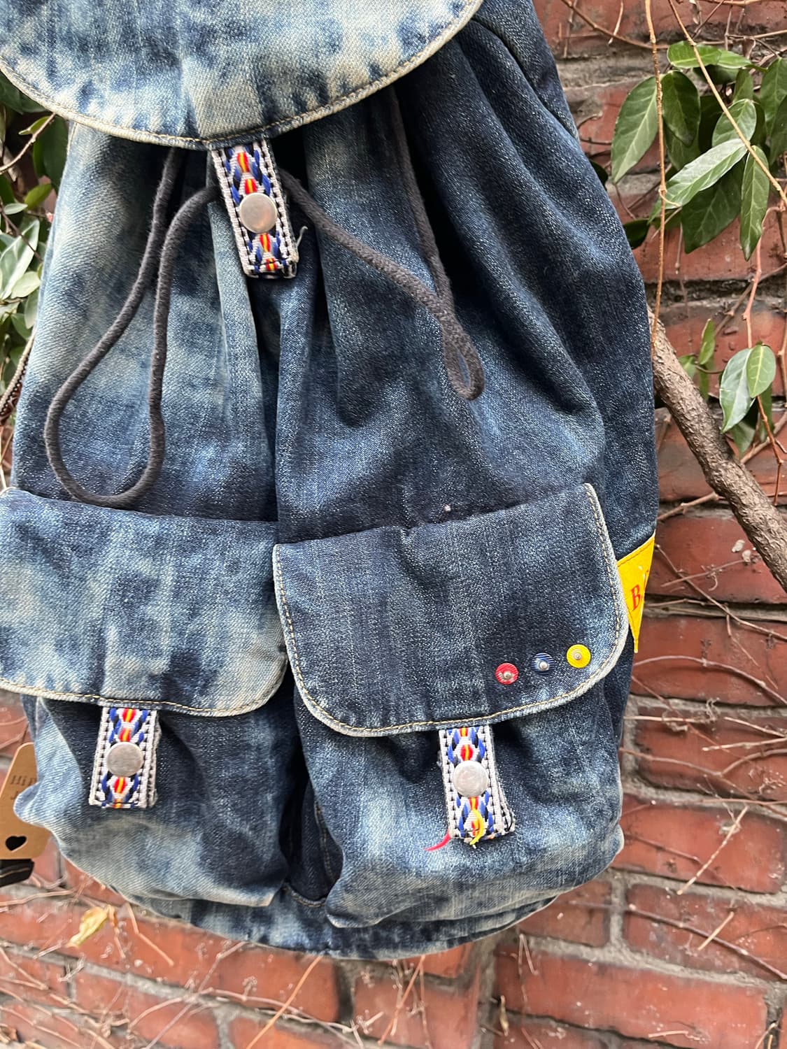 히피자수 데님 백팩 상품이미지2