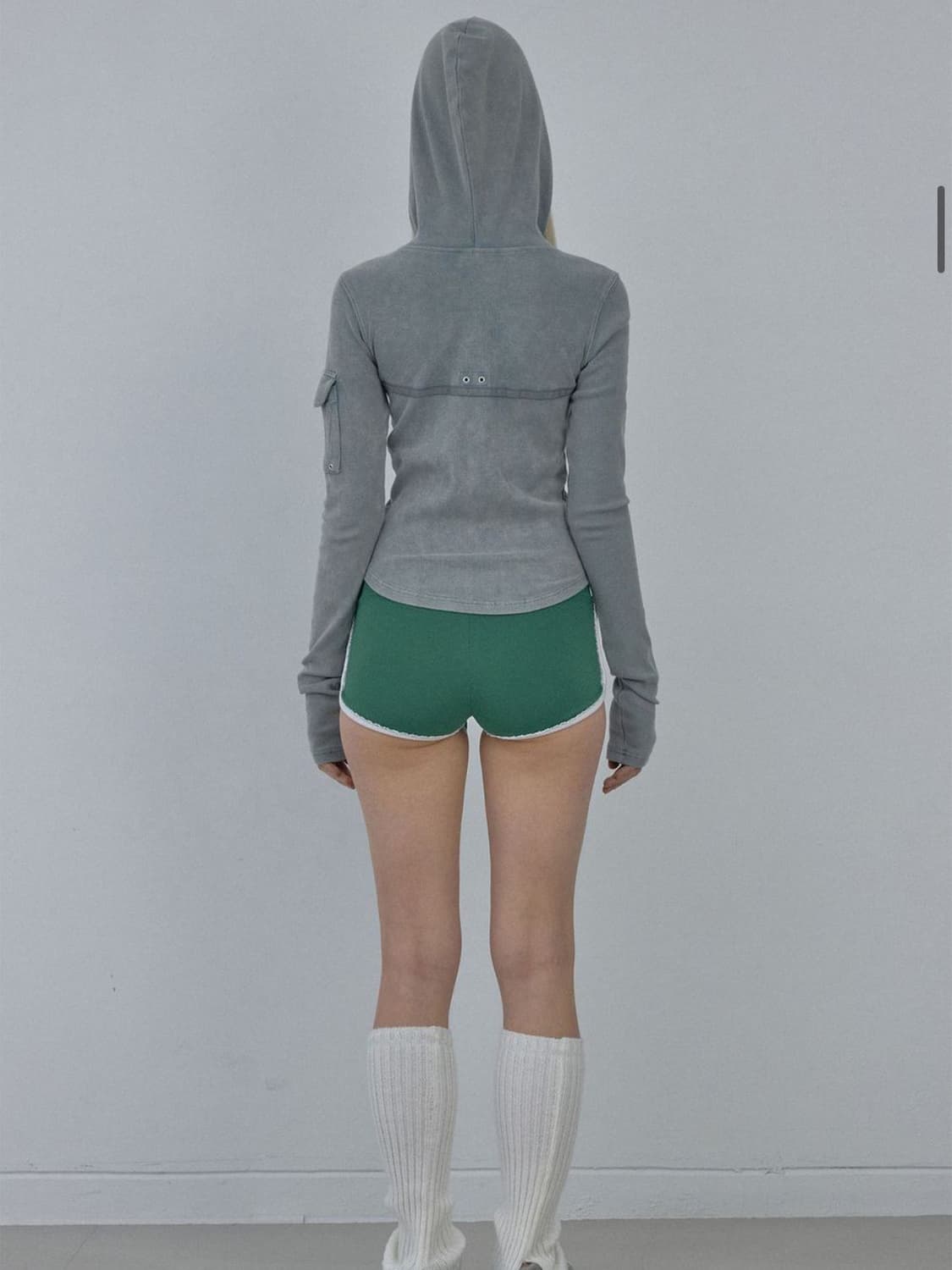 스컬프터 워시드 본디지 후드집업 washed sage L 상품이미지3