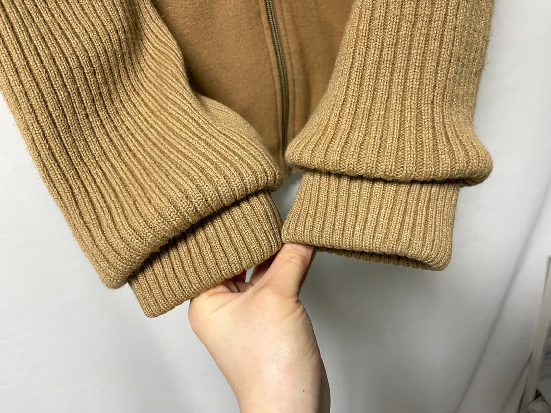 라코스테 남성 여유핏 니트 울 블루종 자켓 _ 카멜 _ 95-100 상품이미지4