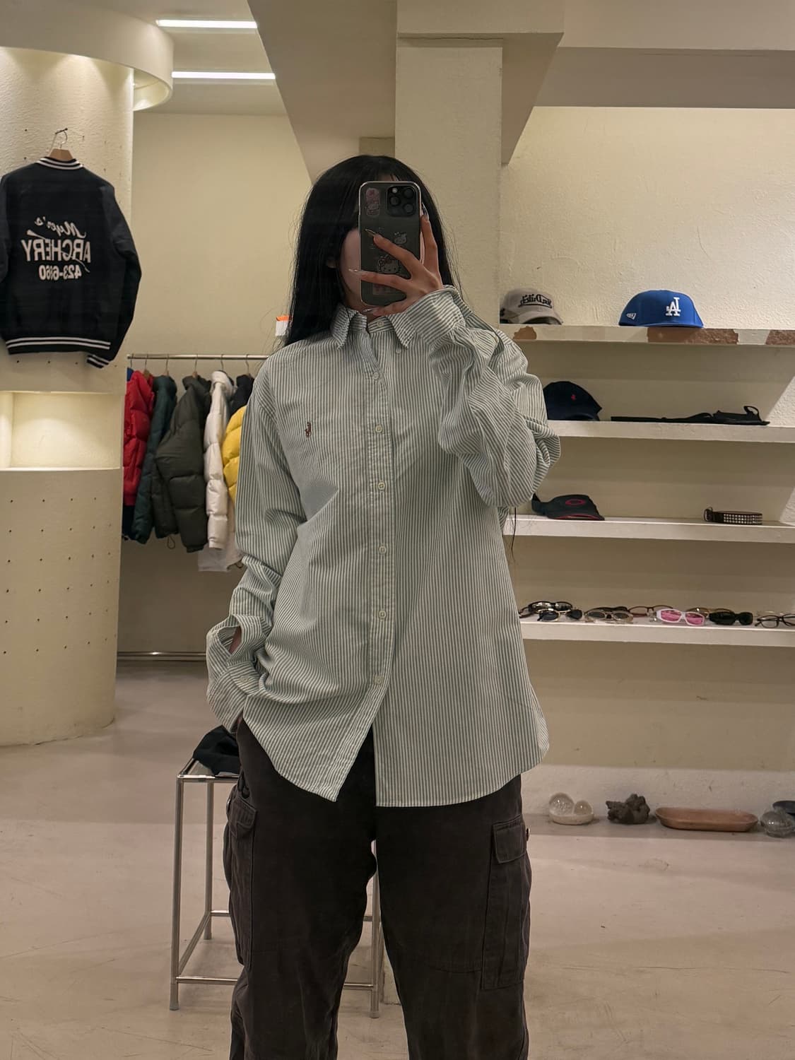 폴로 랄프로렌 스트라이프 셔츠 그린 U837 상품이미지1