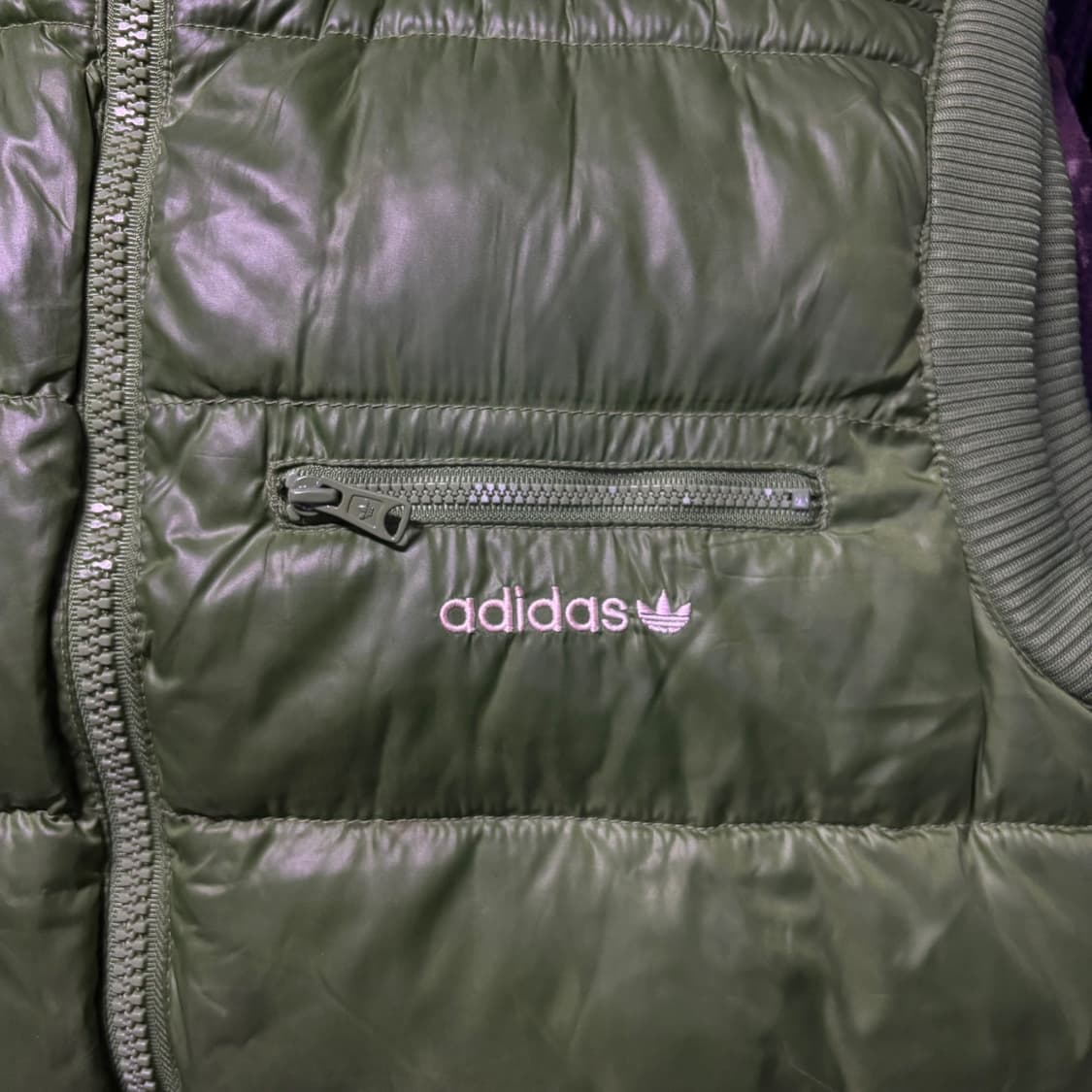 아디다스 파이어버드 초록 패딩조끼 100 상품이미지2