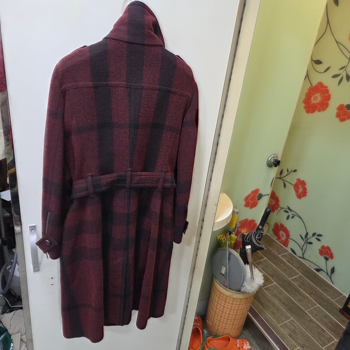 버버리 체크 롱 코트 상품이미지2