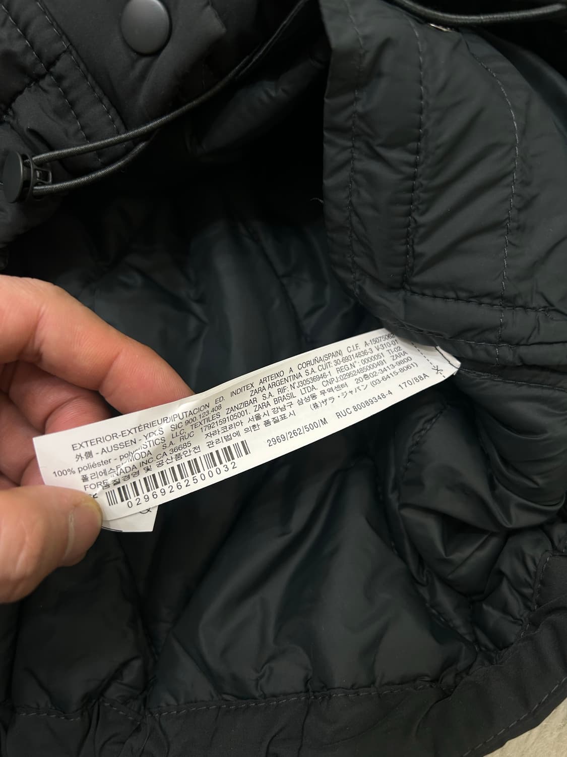 [한국L]ZARA 오버핏 크롭 경량 퀄팅 자켓/짙은그린 상품이미지5