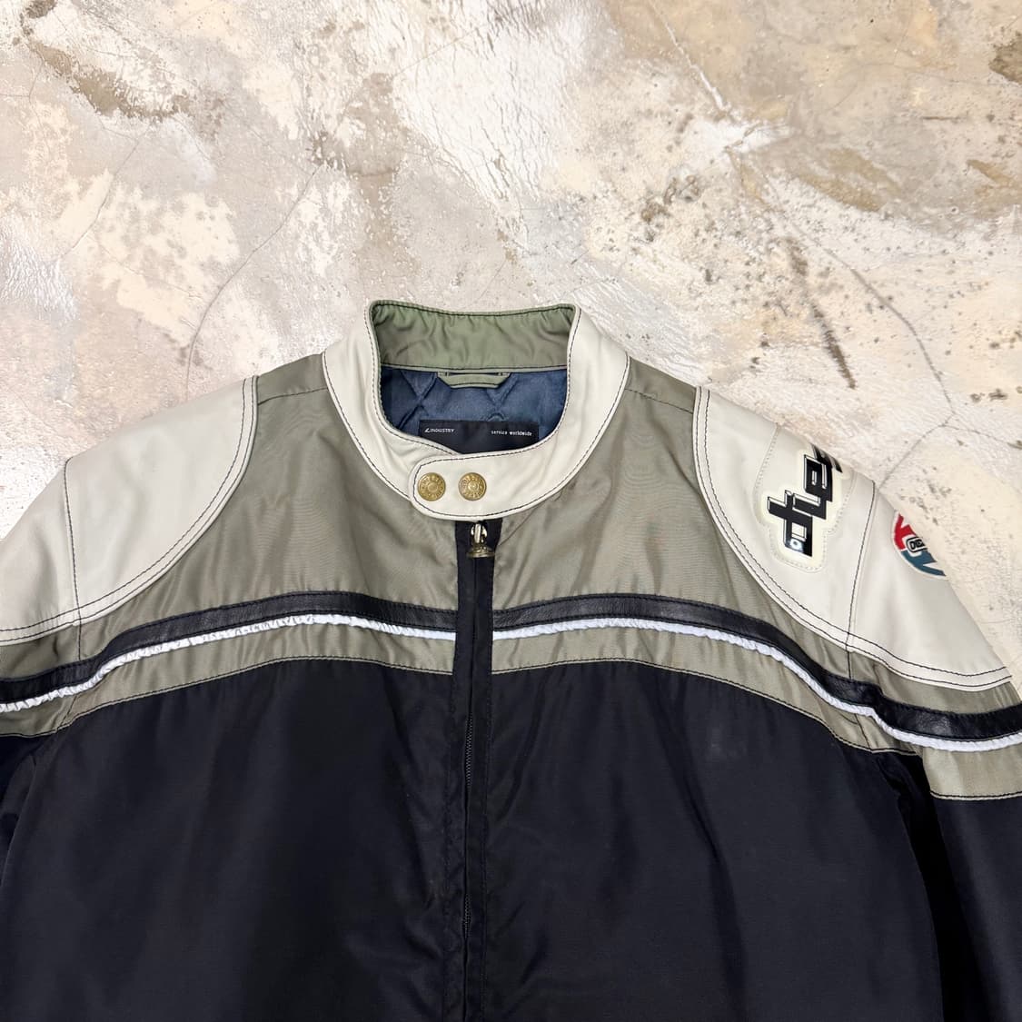 디젤 90's 모터사이클 라이더 자켓 블랙/카키 상품이미지6