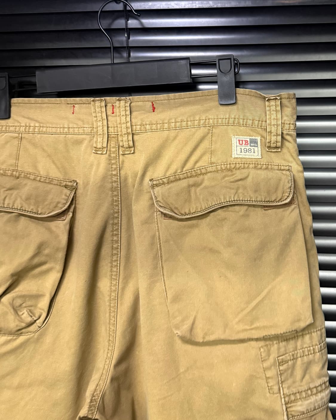 유니온베이 베이지 밀리터리 아미 입체 포켓 32 카고 워크 팬츠 반바지 상품이미지5