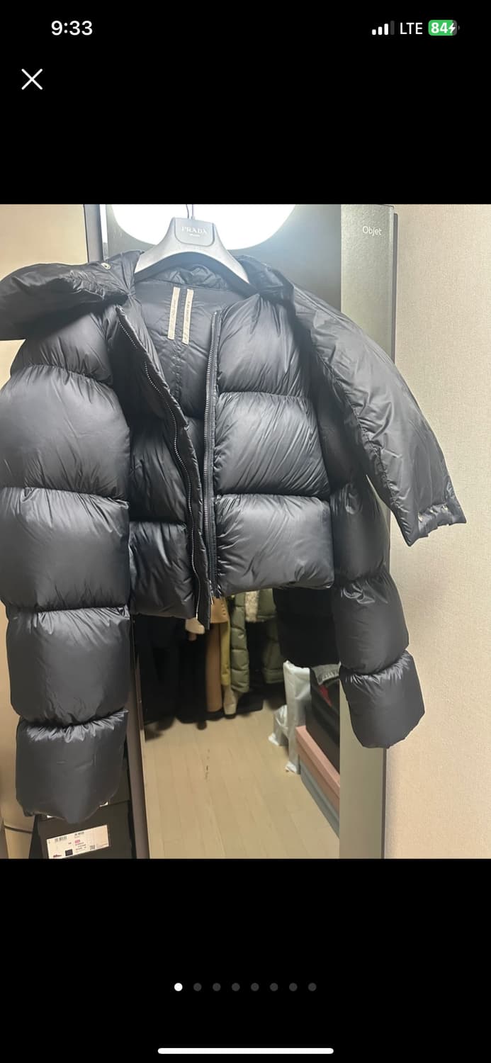 릭오웬스 여성 숏머플러 패딩 블랙 퍼넬넥 40 상품이미지5