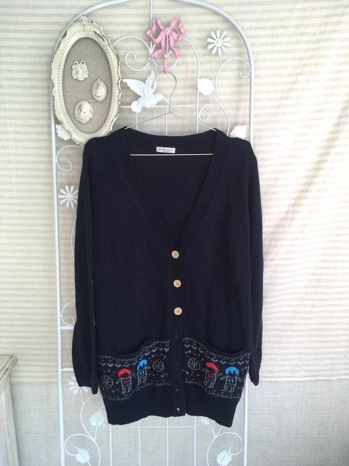 earth 너드 모리 네이비 가디건 상품이미지7