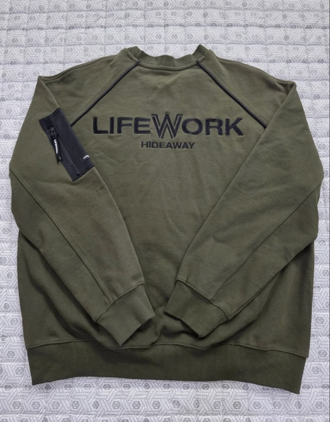 라이프워크 카키색 맨투맨 100 상품이미지3