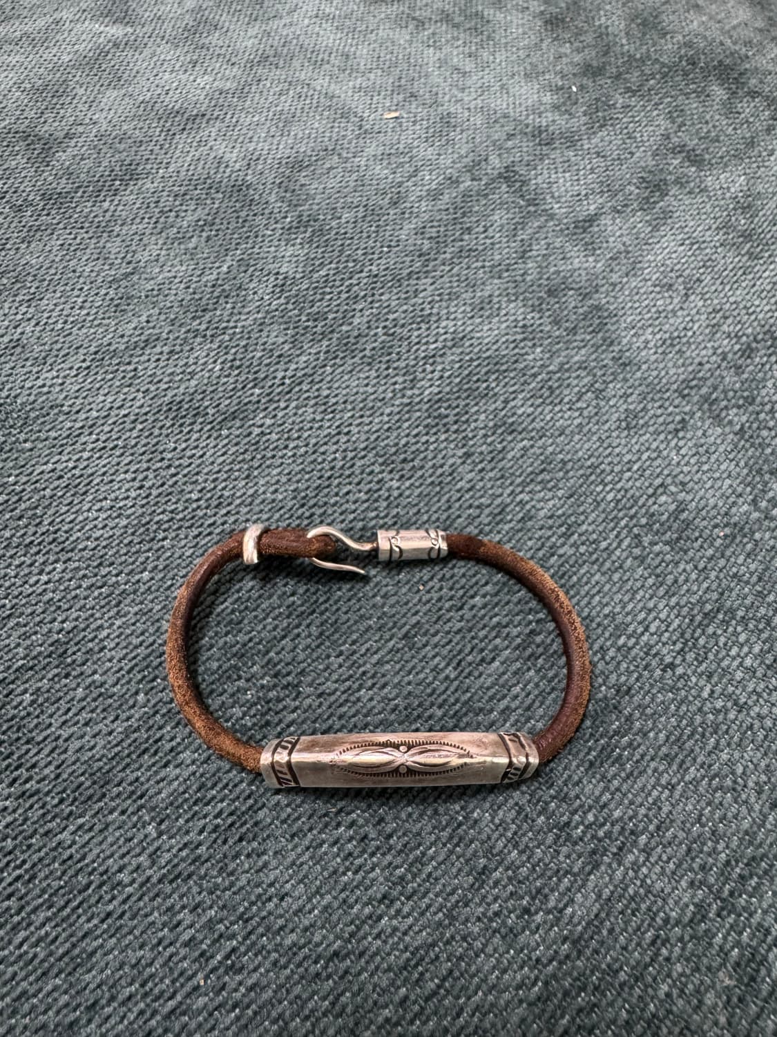 래리스미스 실버가죽팔찌 상품이미지1