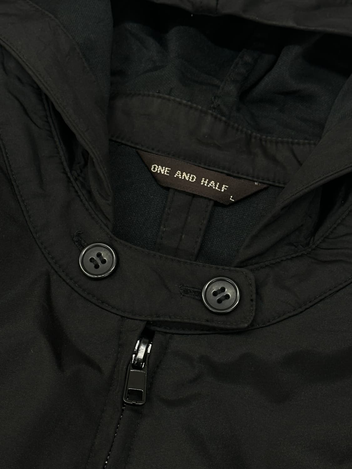 ONE AND HALF 블랙 바람막이 자켓 아우터 일본 빈티지 우비소녀 상품이미지4