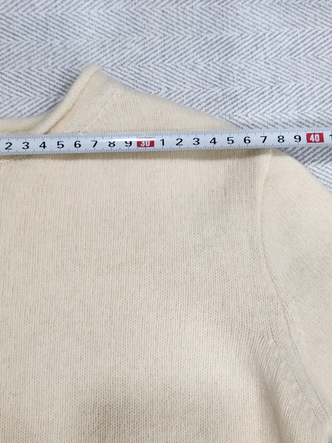 [F] 아이보리 반팔 니트 여성 프리사이즈 상품이미지10