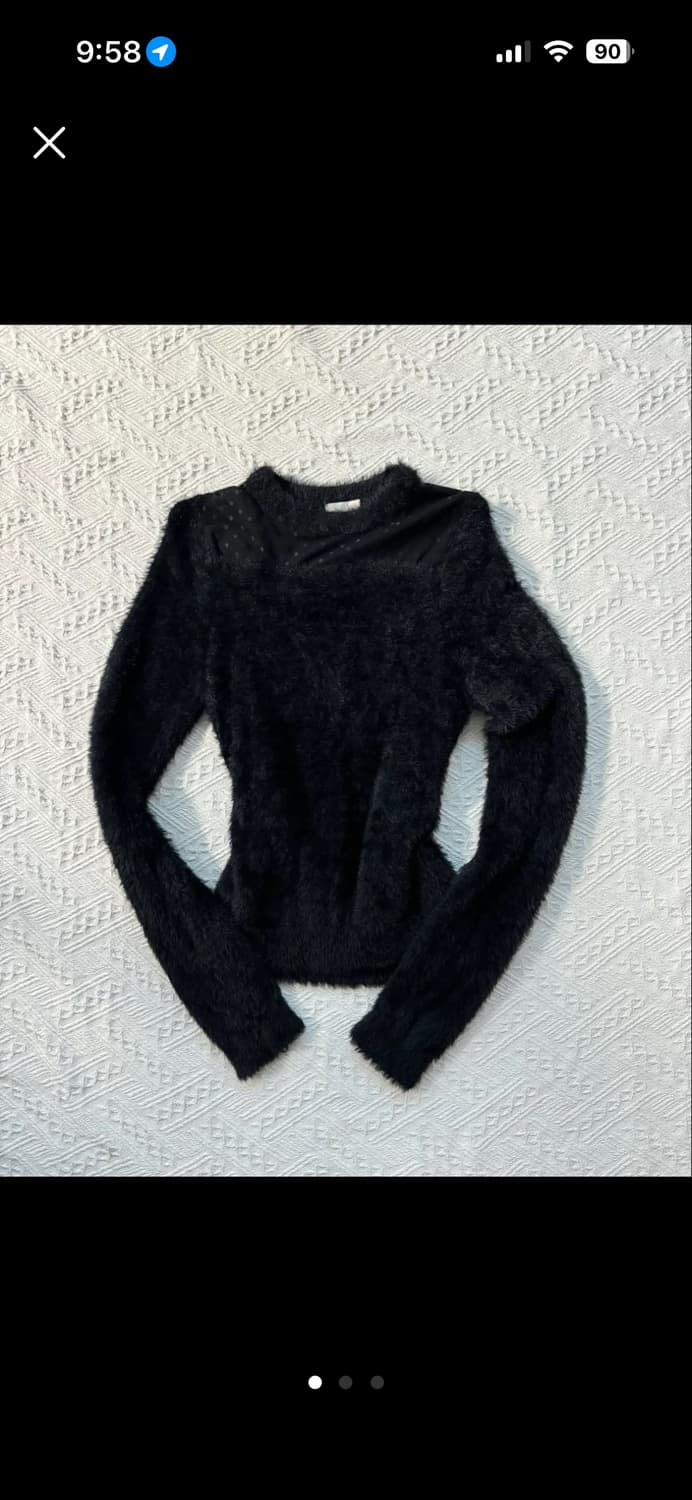 블랙 도트 앙고라 니트 상품이미지1