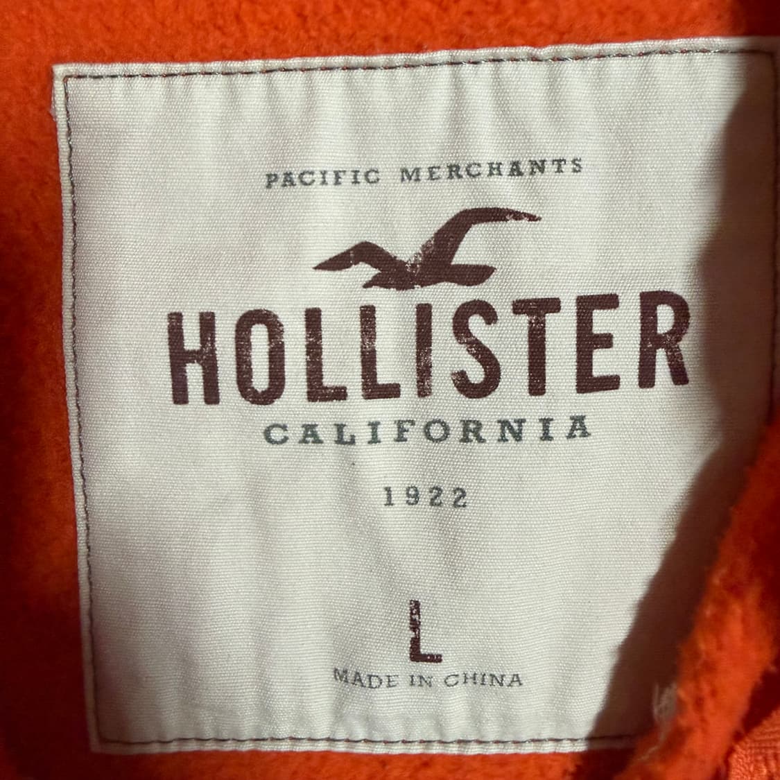 홀리스터 오렌지 후드집업 L 상품이미지3