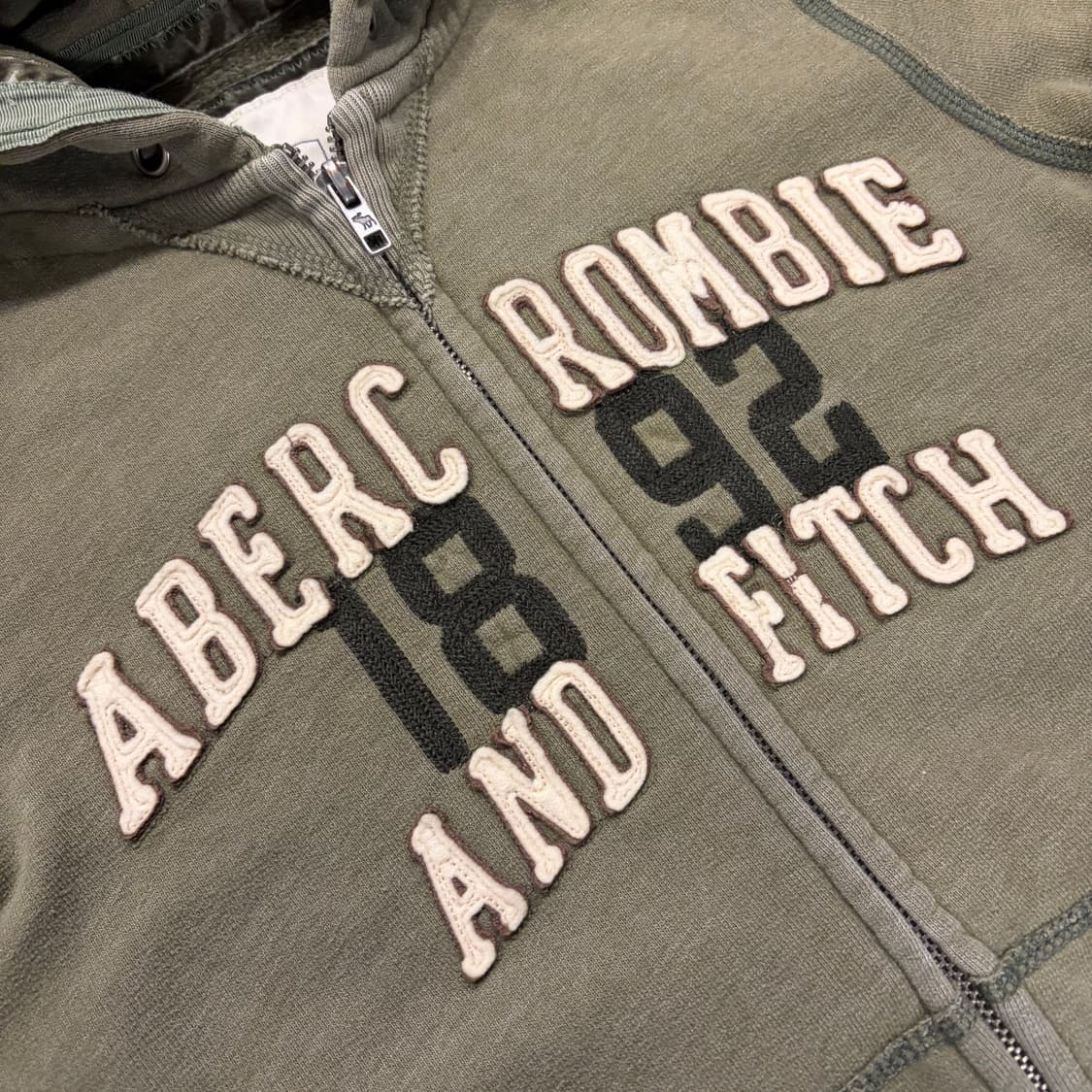 [M] 아베크롬비 빅로고 올리브 후드집업 C785 상품이미지4