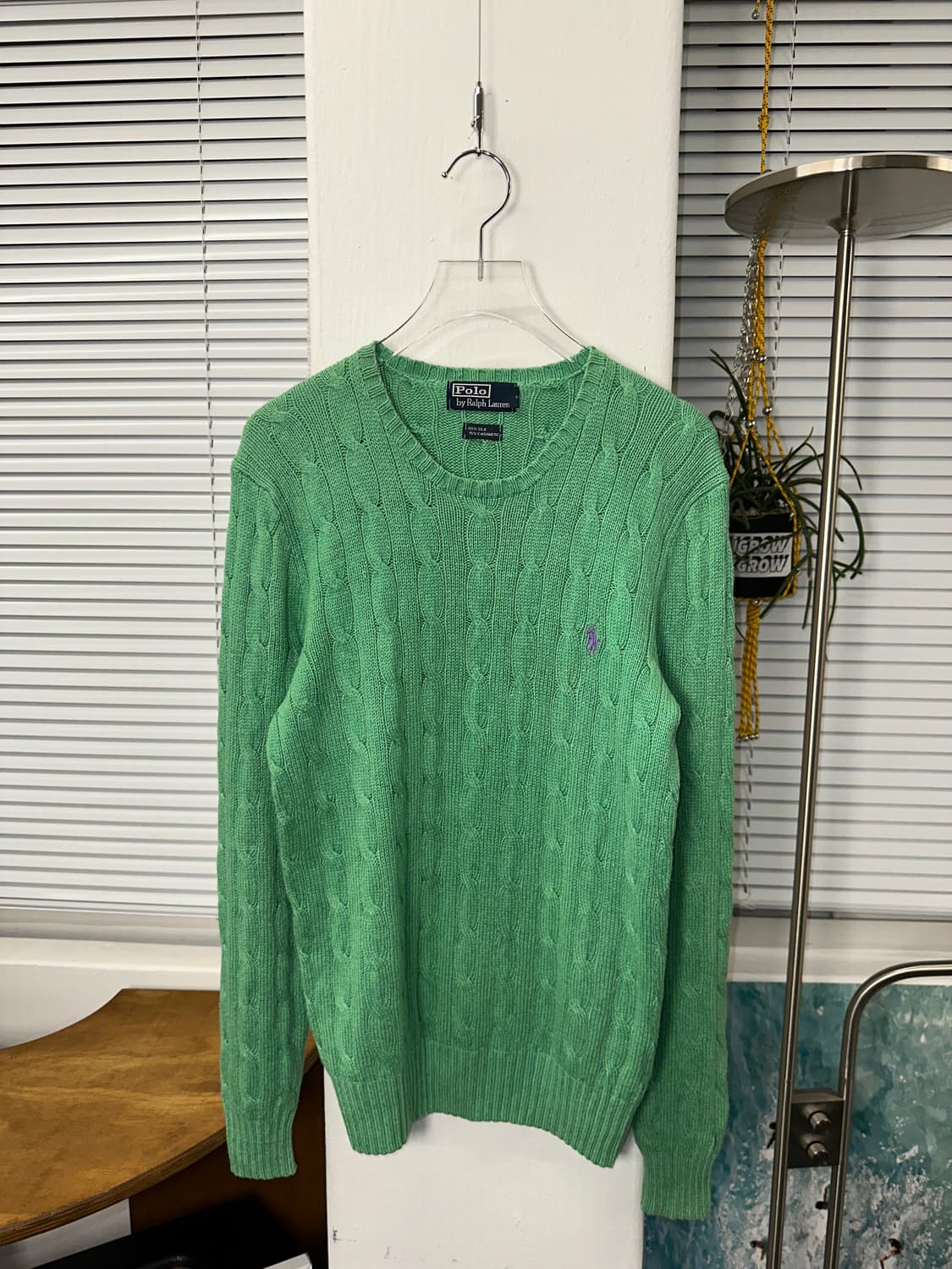 폴로 실크 캐시미어 케이블 니트  상품이미지2