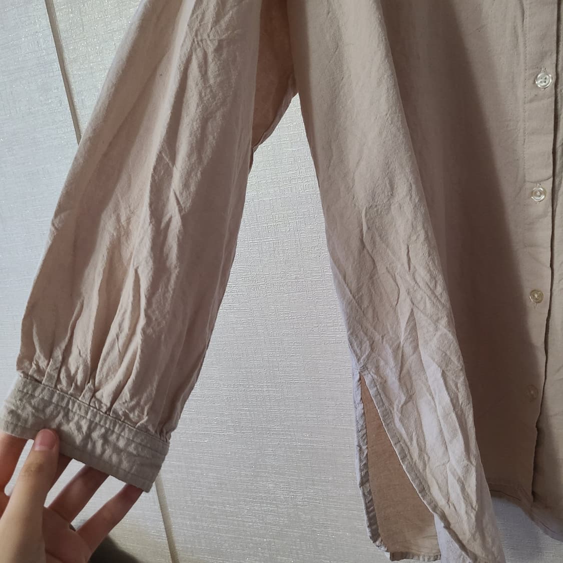 일본빈티지 사만사모스 크로셰 긴팔 블라우스 노카라 셔츠 레이스 모리걸 상품이미지5