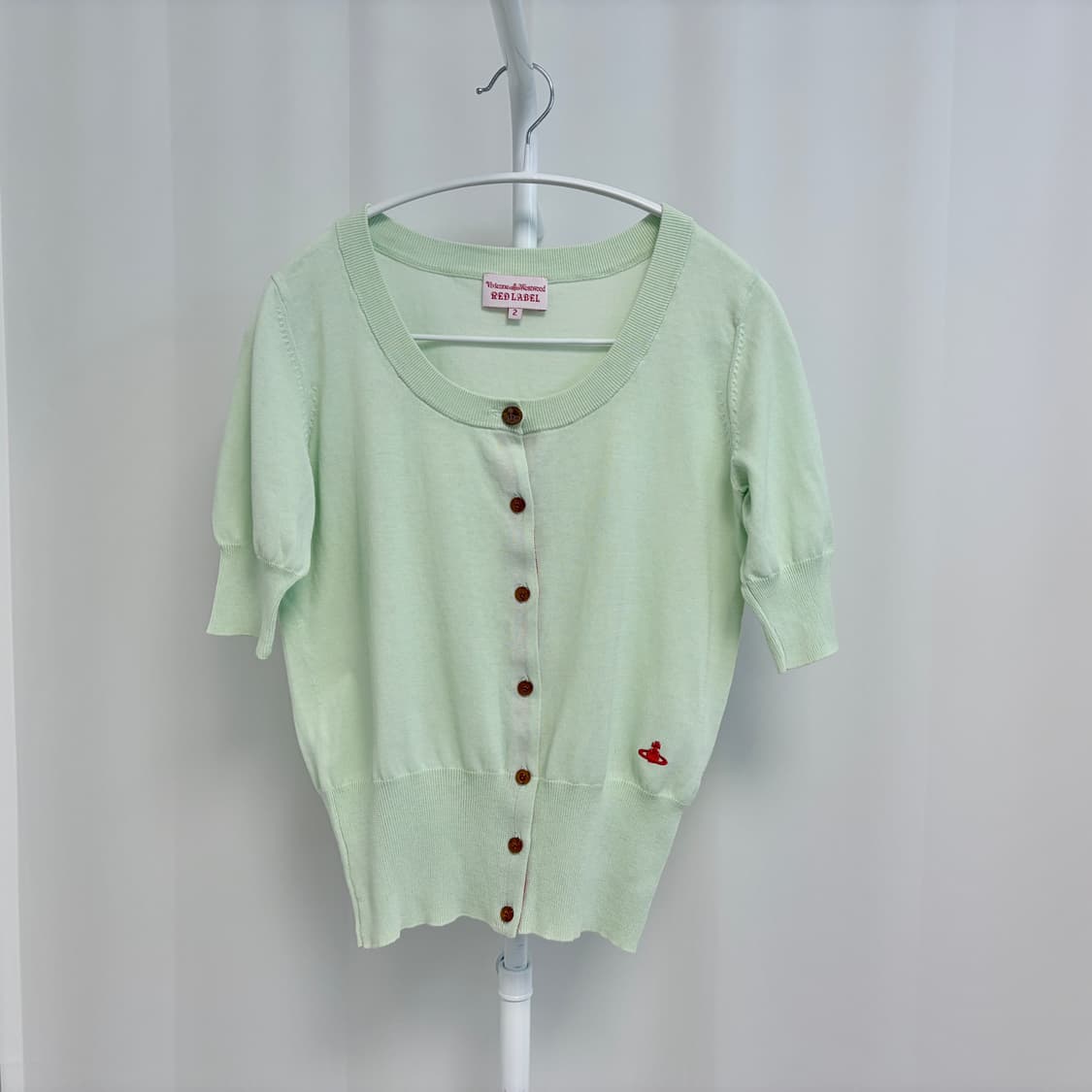 비비안웨스트우드 코튼 유넥 반팔 니트 가디건 상품이미지2