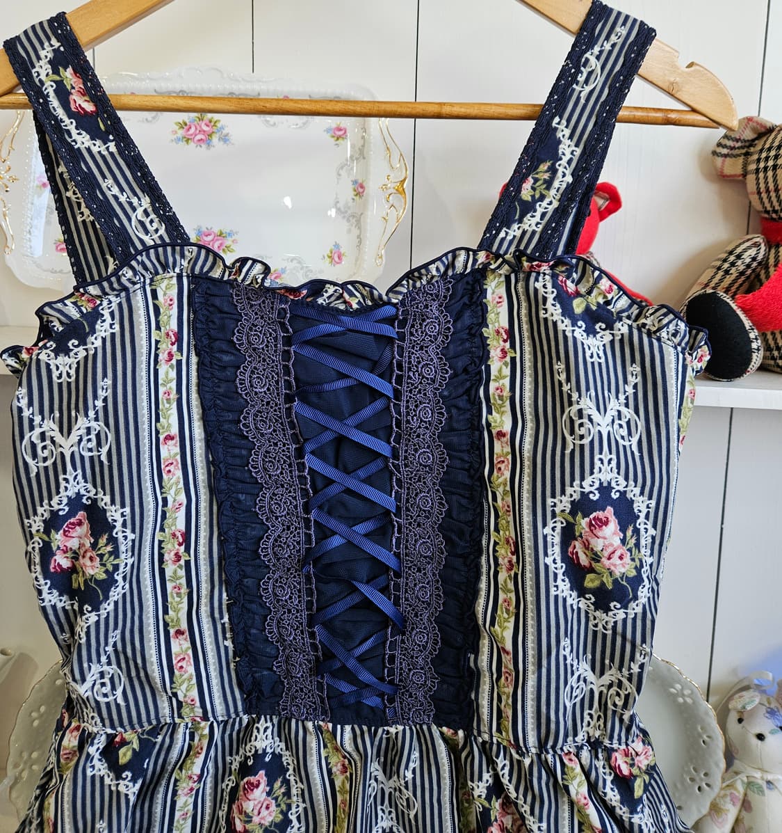 Axes Femme 로즈 스트라이프 코르셋 원피스 상품이미지4