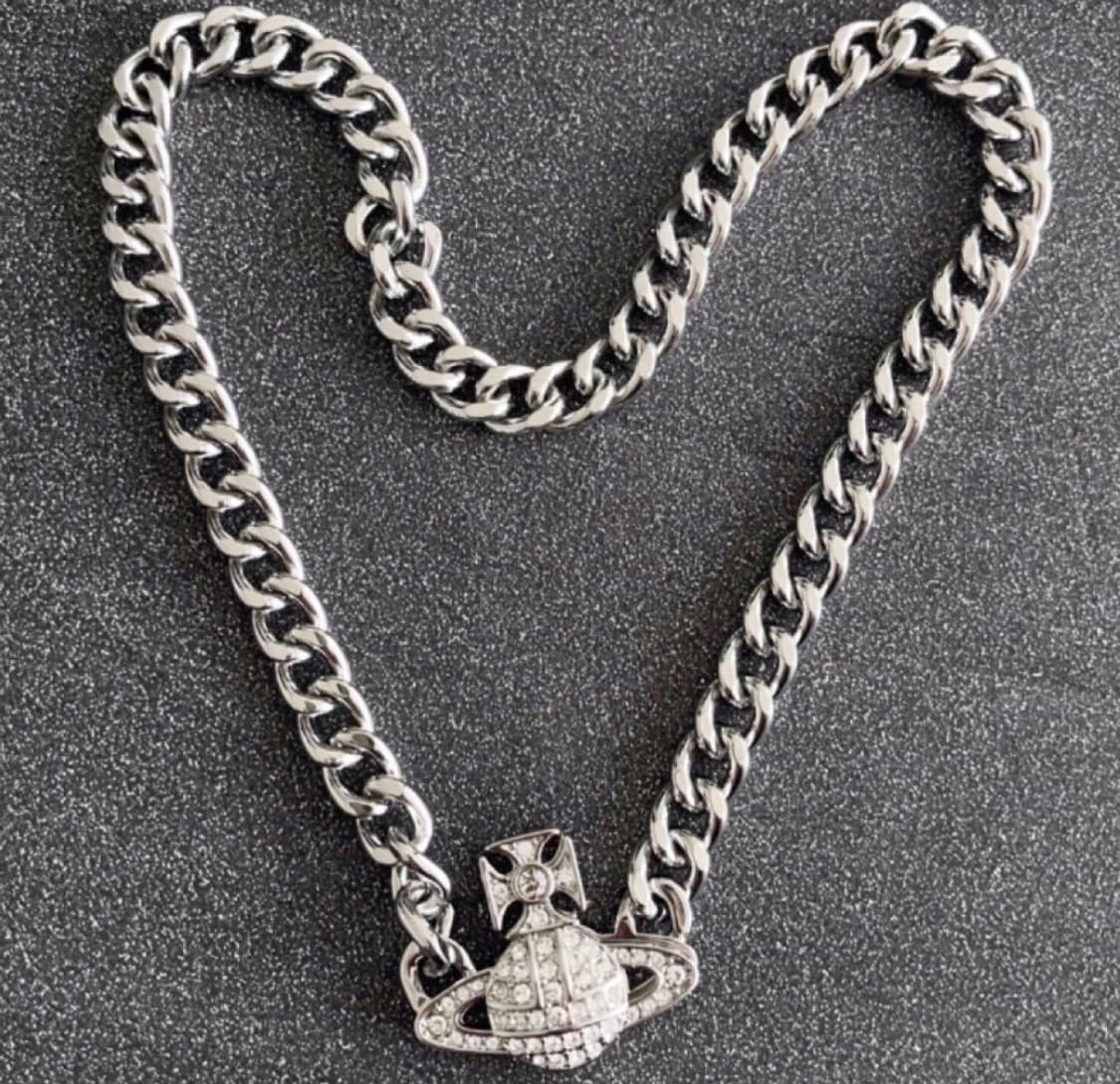 비비안웨스트우드 아카이브 크리스탈 큐빅 orb 초커체인 목걸이 상품이미지1